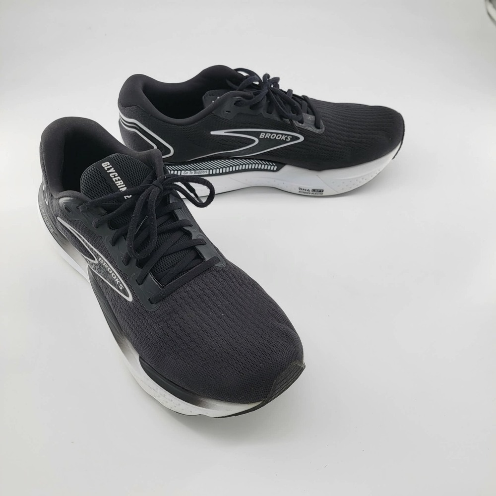 Brooks Glycerin GTS 21 Mens Size 15 Black White Running Shoes 1104191D090